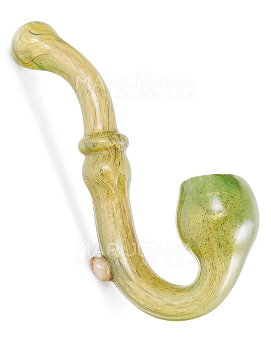 Color Pull Sherlock Hand Pipe | 7in Long - Glass - Green - 1