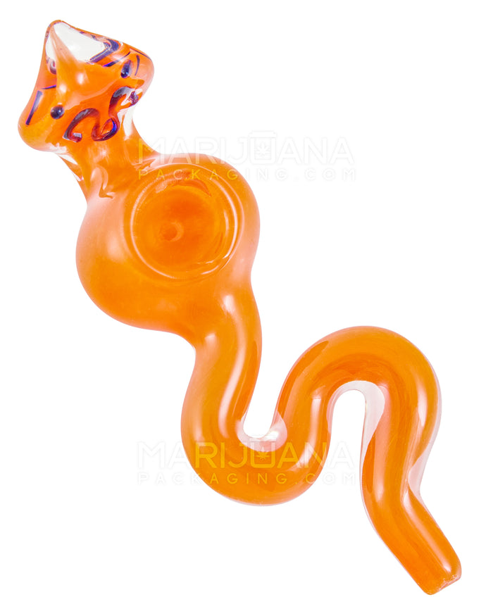 Frit Snake Hand Pipe w/ Swirls | 5in Long - Glass - Assorted Image