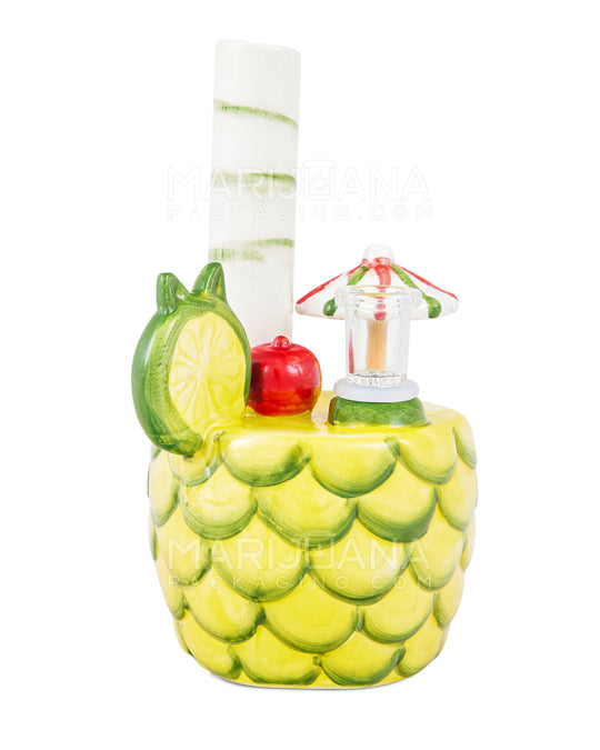 Pina Colada Pineapple Cocktail Ceramic Pipe w/ Built in Bowl | 7in Tall - 14mm Bowl - Mixed - 1