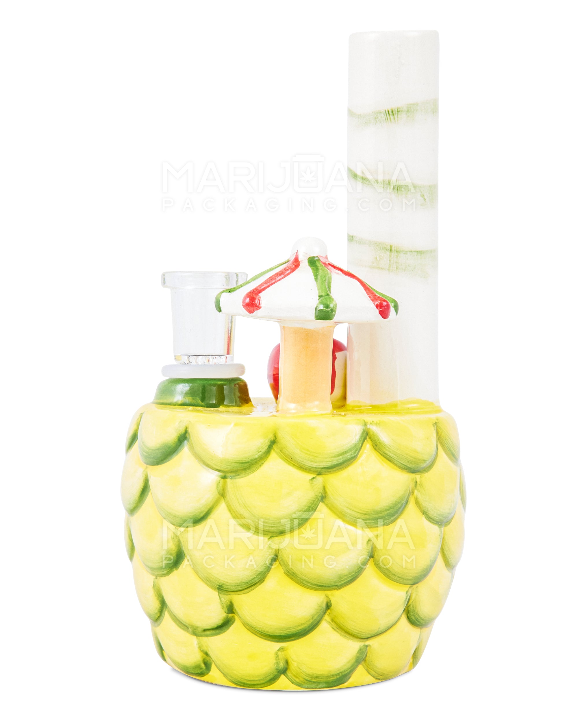 Pina Colada Pineapple Cocktail Ceramic Pipe w/ Built in Bowl | 7in Tall - 14mm Bowl - Mixed - 4