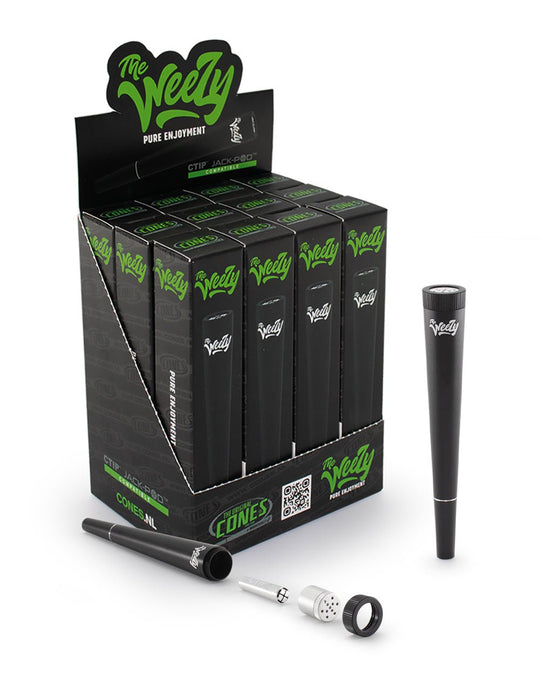 CTIP | 'Retail Display' Weezy Smoking Pipe Display | 4in Long - Black - 12 Count - 1