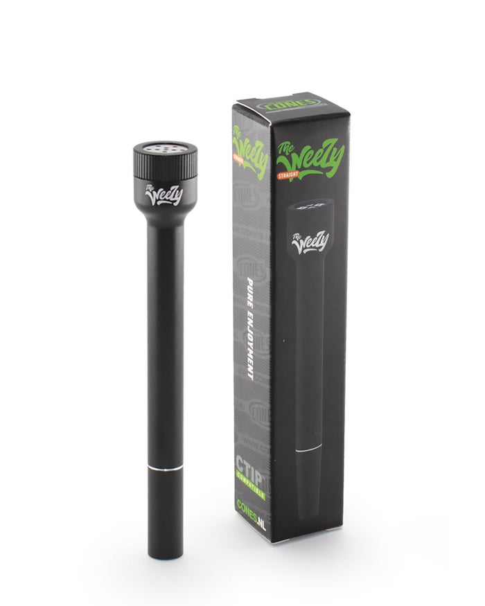 CTIP | Weezy Straight Smoking Pipe | 4in Long - Aluminum - Black Image