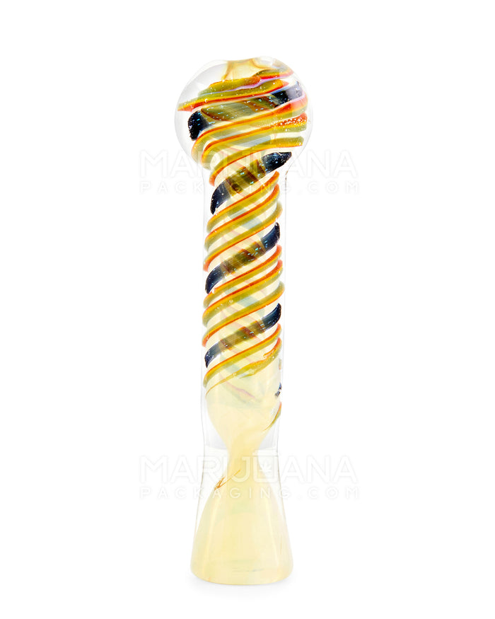 Swirl & Dichro Fumed Chillum Hand Pipe  | 3.5in Long - Glass - Assorted Image