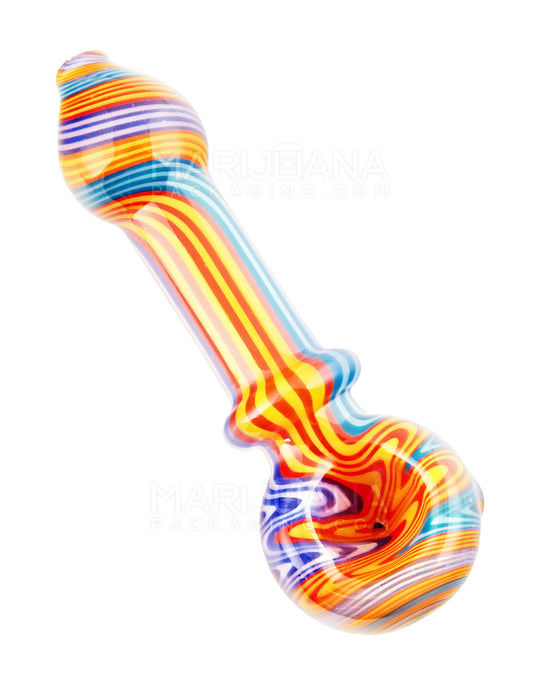 Wig Wag & Swirl Spoon Hand Pipe | 4.5in Long - Glass - Assorted