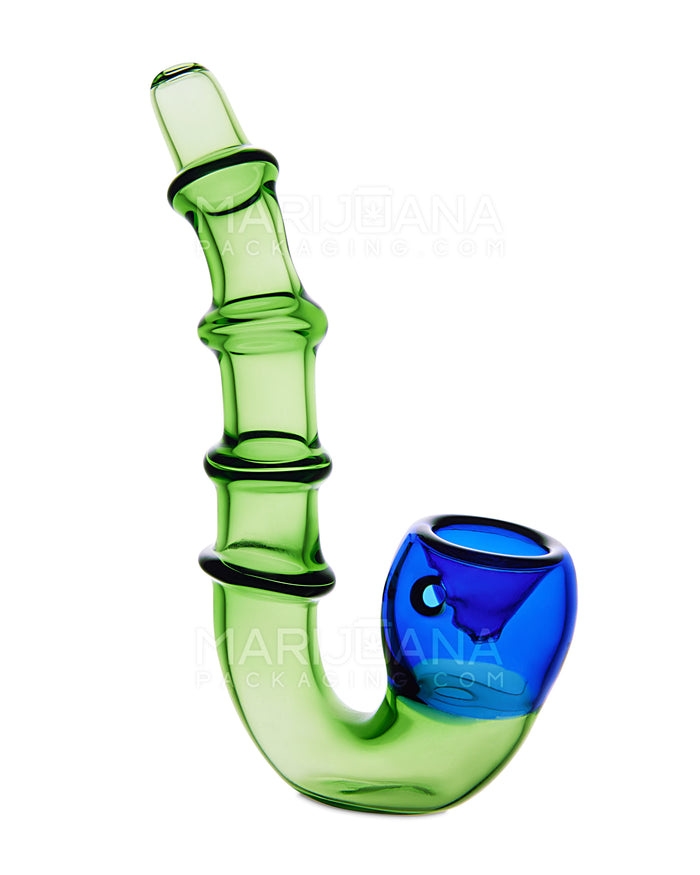 Multi Ringed Sherlock Hand Pipe | 5in Long - Glass - Assorted Image