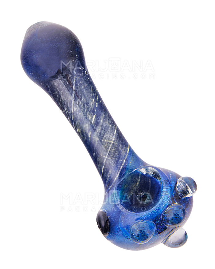 Frit Space Dust Spoon Hand Pipe w/ Multi Knockers | 4.5in Long - Glass - Assorted Image