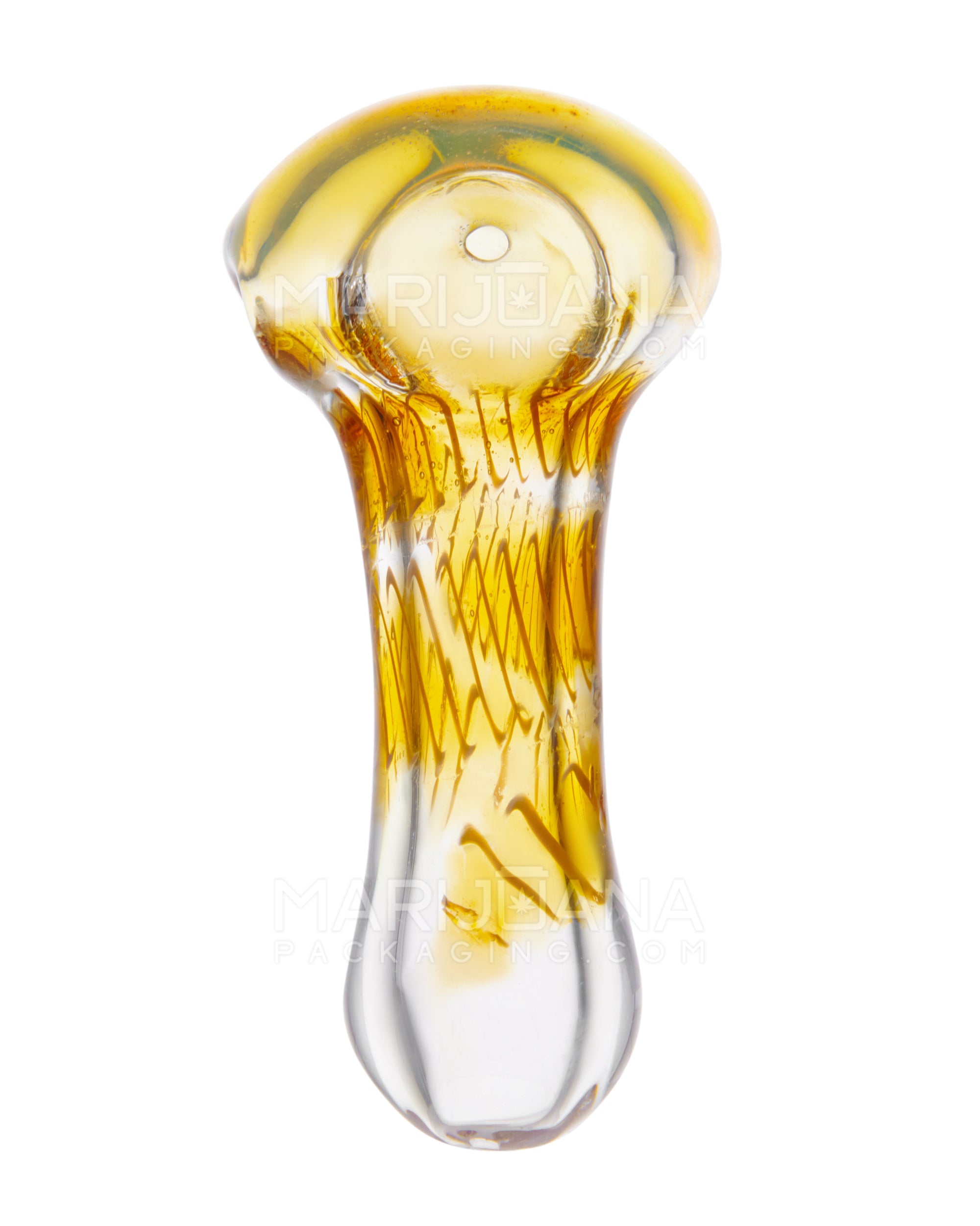 Spiral & Fumed Peanut Spoon Hand Pipe | 2.75in Long - Glass - Assorted - 2