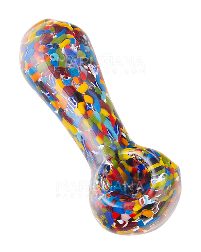 Frit & Dichro Rainbow Spoon Hand Pipe | 4in Long - Glass - Assorted Image