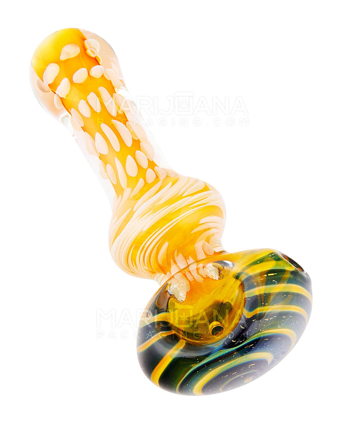 Fumed Spotted Galaxy Swirl Bowl Spoon Hand Pipe | 5in Long - Glass - Assorted Image