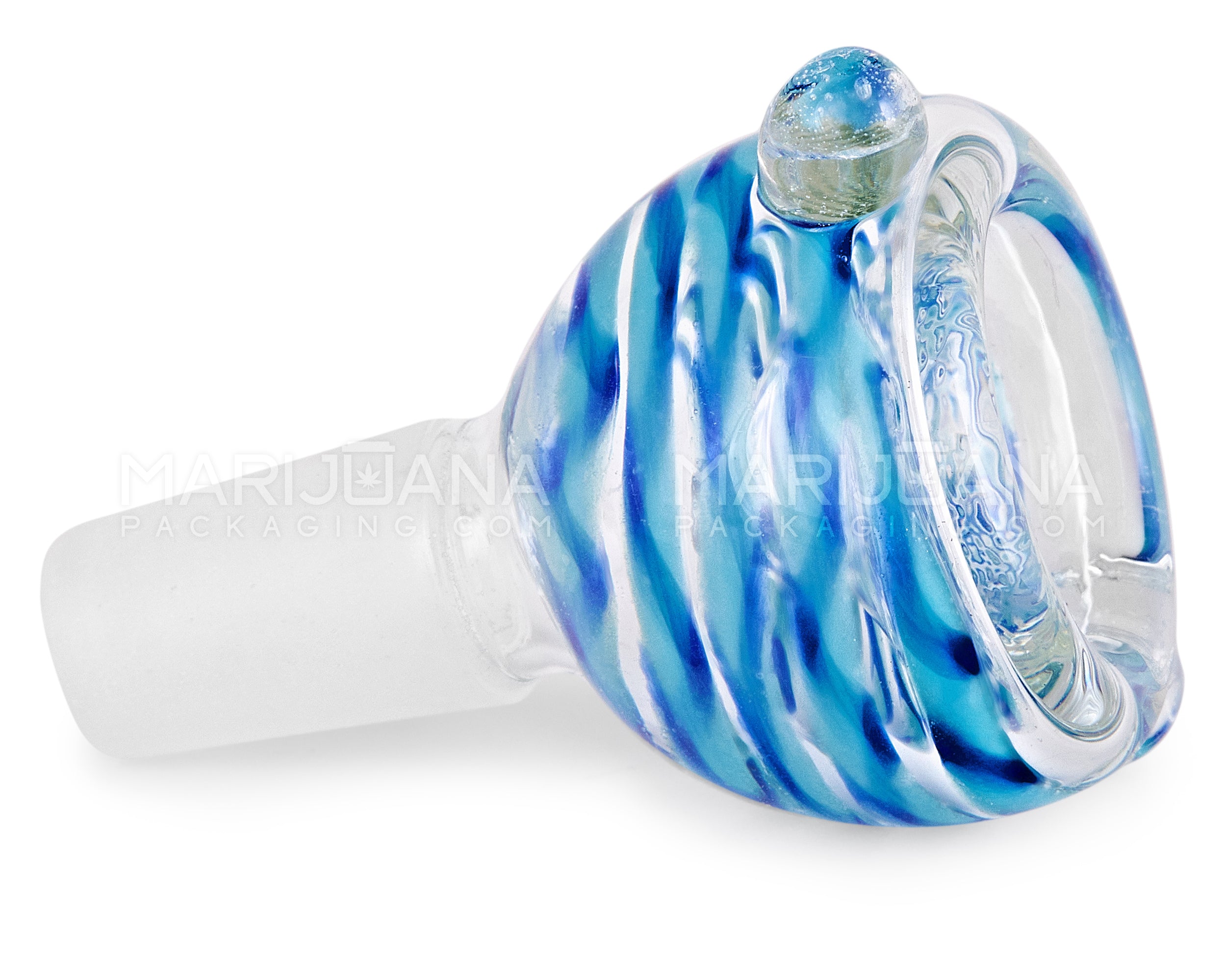 Ribboned & Swirls Gold Fumed Double Knocker Bowl | Glass - 14mm Male - Assorted - 2