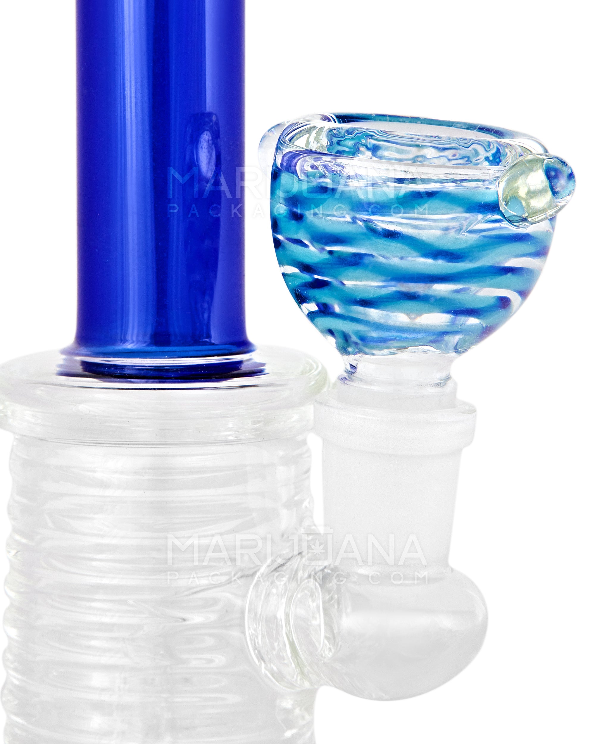 Ribboned & Swirls Gold Fumed Double Knocker Bowl | Glass - 14mm Male - Assorted - 8