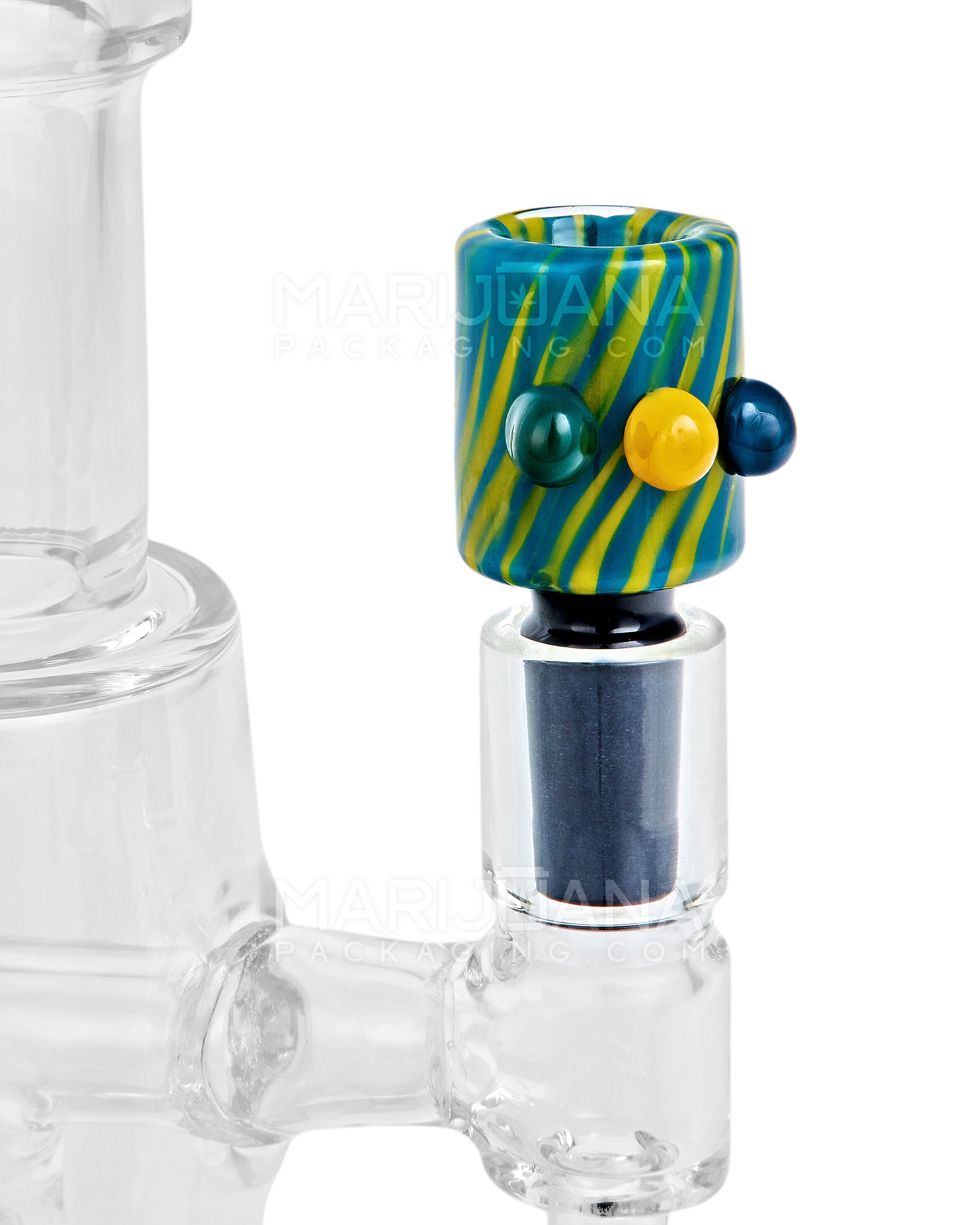 Striped Triple Knocker Bowl | Glass - 14mm Male - Assorted - 6