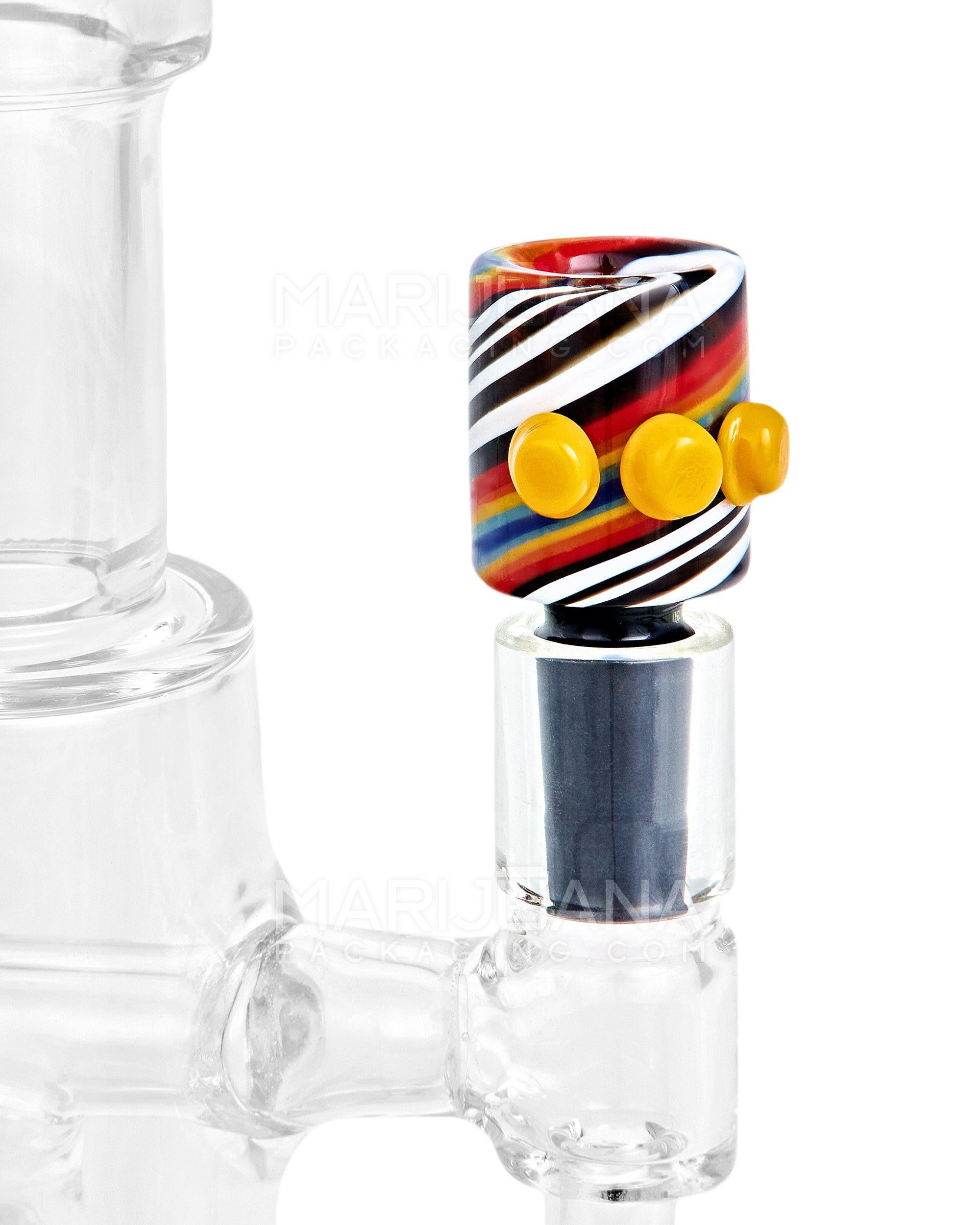 Striped Triple Knocker Bowl | Glass - 14mm Male - Assorted - 8