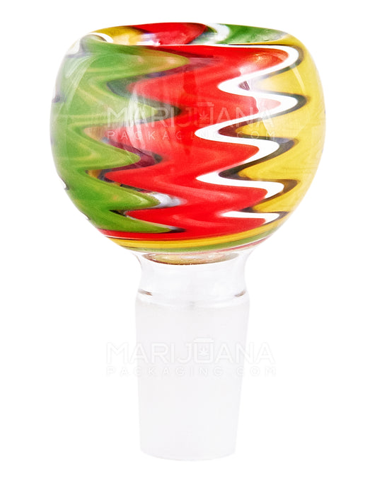 Rasta Wig Wag Bowl | Glass - 14mm Male - Assorted - 1