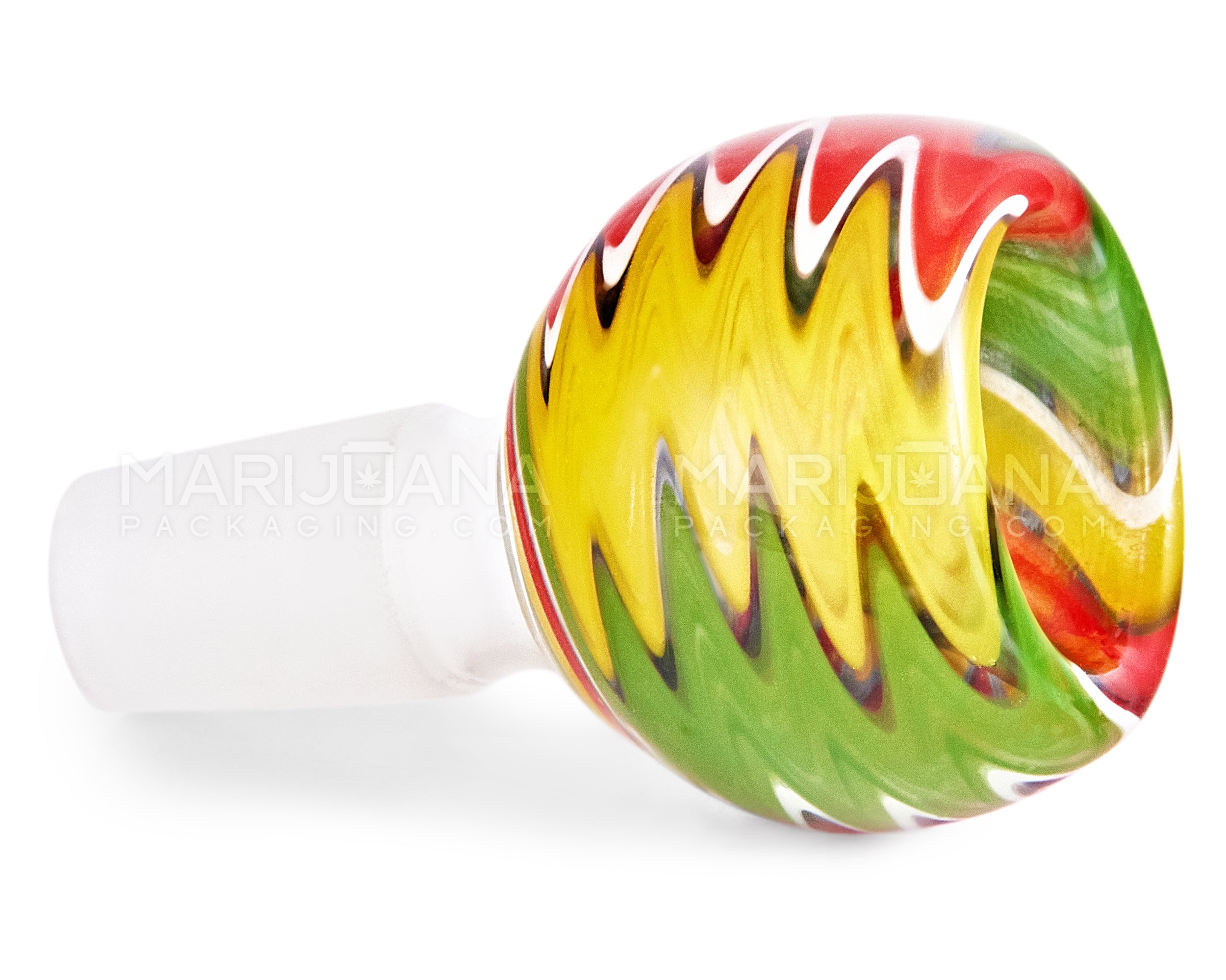 Rasta Wig Wag Bowl | Glass - 14mm Male - Assorted - 2