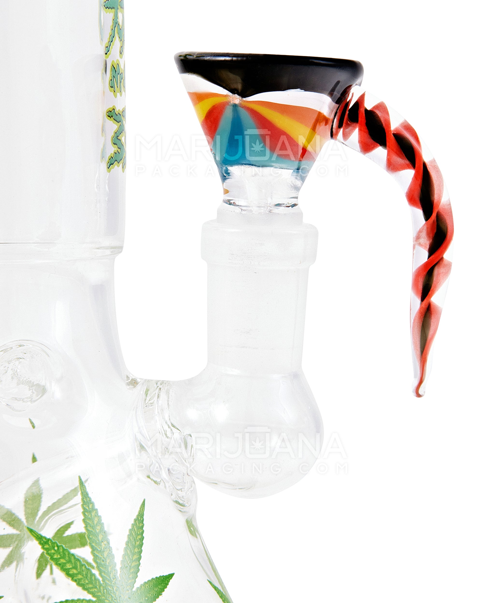 Swirl Bowl w/ Spiral Horn Handle | Glass - 14mm - Assorted - 4