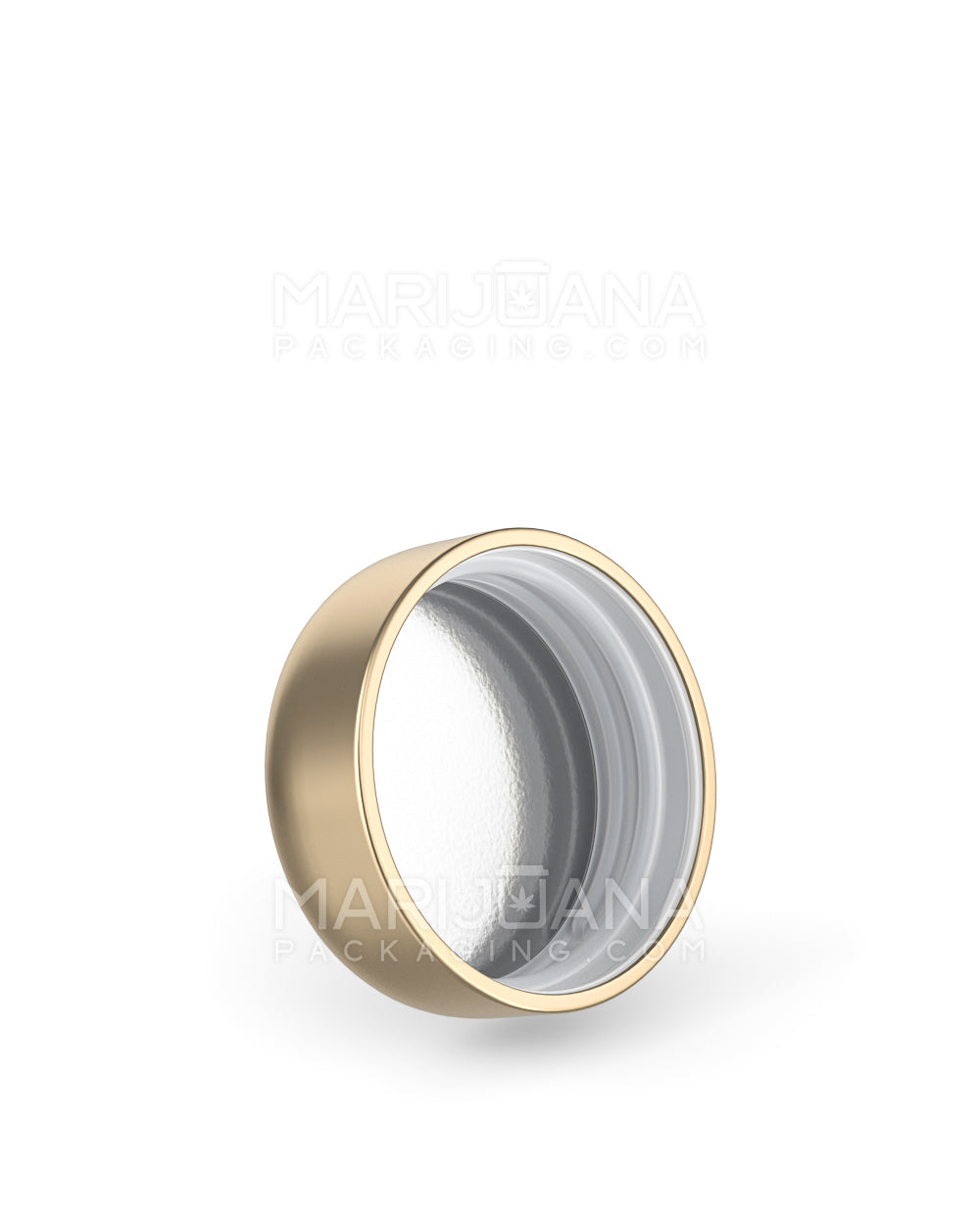 Child Resistant Dome Push Down & Turn Plastic Caps w/ Foil Liner | 38mm - Matte Gold | Sample - 2