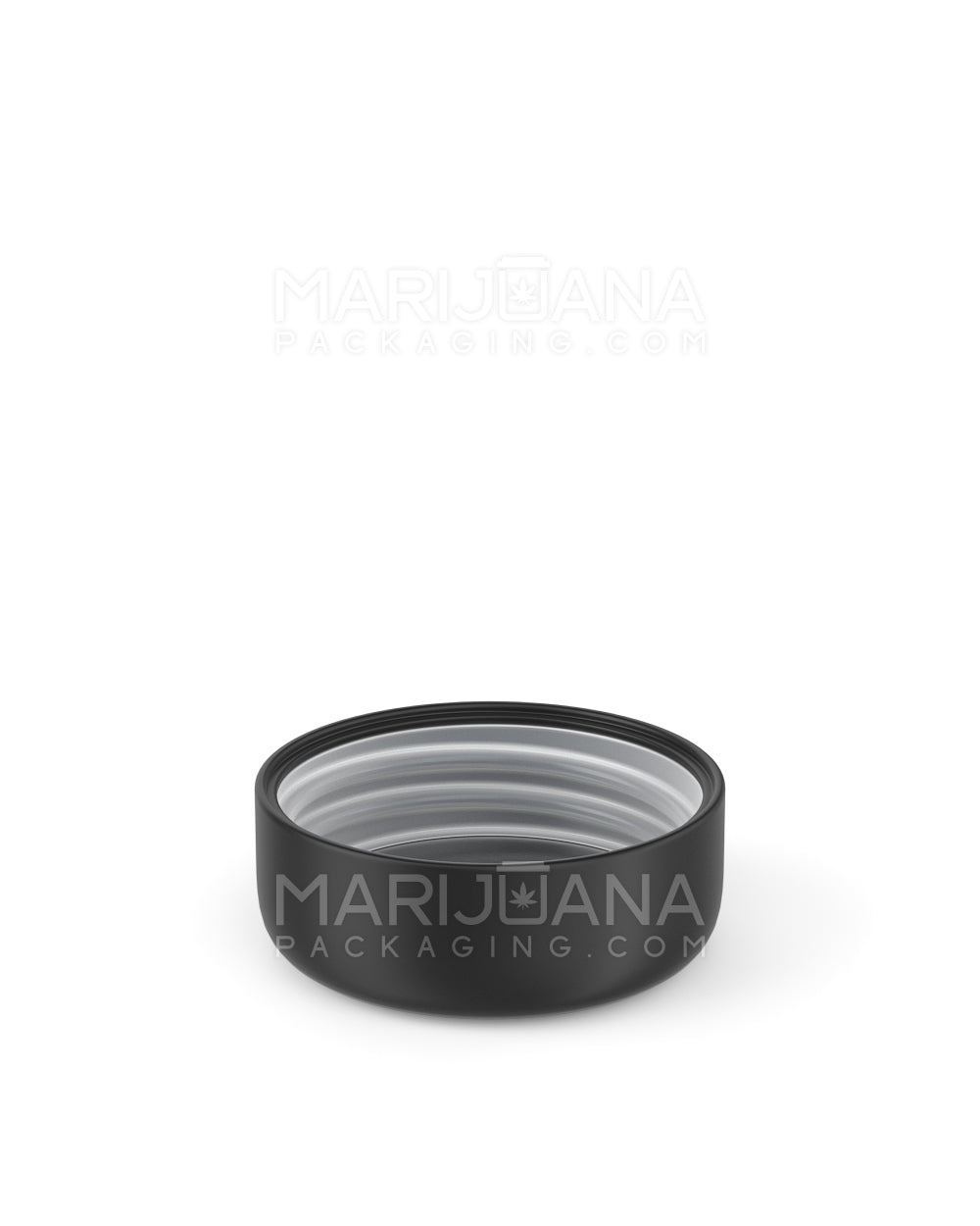 Child Resistant Dome Push Down & Turn Plastic Caps w/ Foil Liner | 38mm - Matte Black | Sample - 4