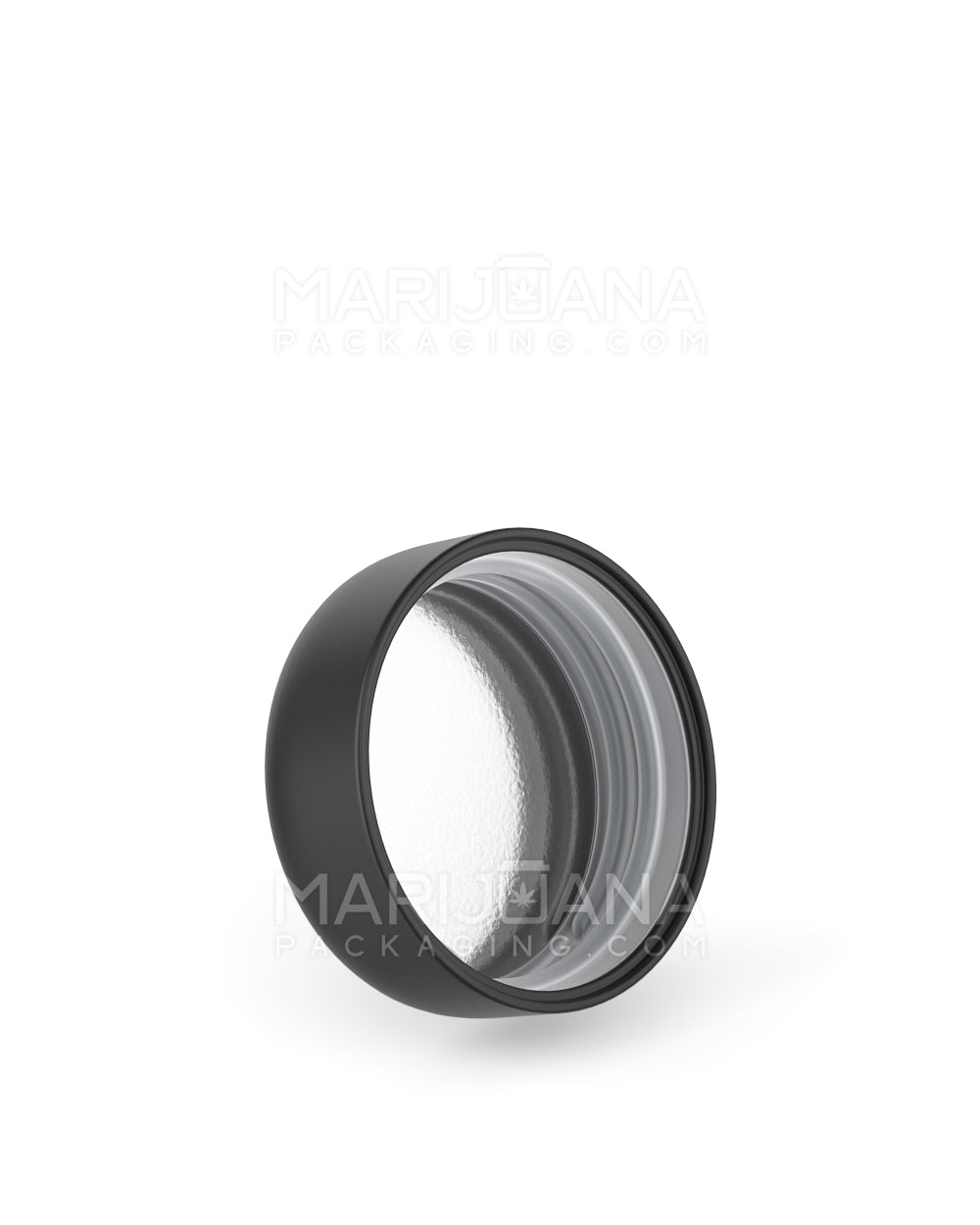 Child Resistant Dome Push Down & Turn Plastic Caps w/ Foil Liner | 38mm - Matte Black | Sample - 2