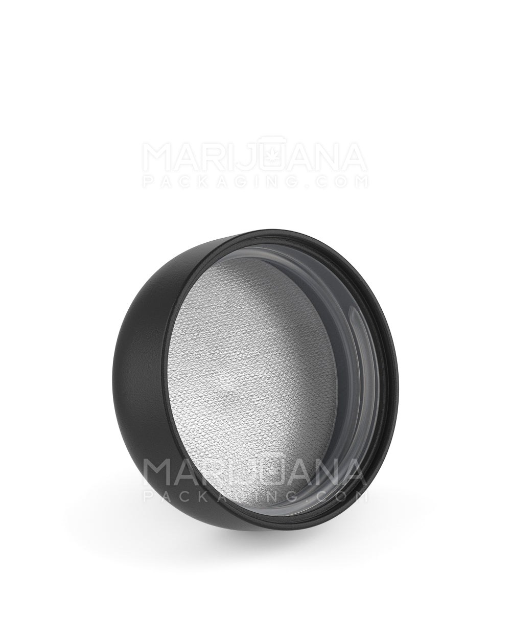 Child Resistant | Dome Push Down & Turn Plastic Caps w/ Heat Seal Liner | 53mm - Matte Black - 120 Count - 2