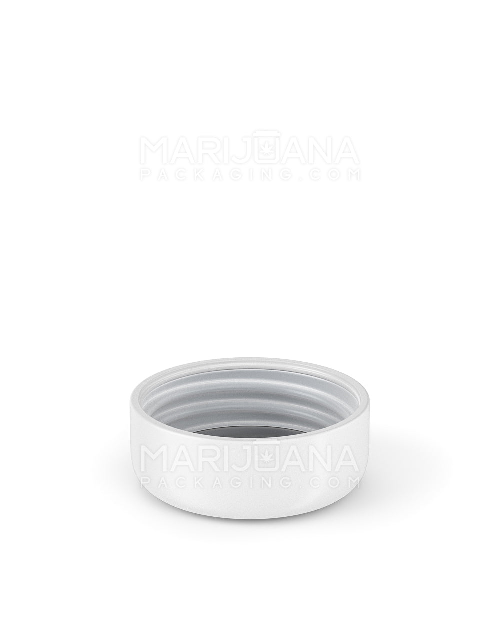 Child Resistant Dome Push Down & Turn Plastic Caps w/ Foil Liner | 38mm - Matte White | Sample - 4