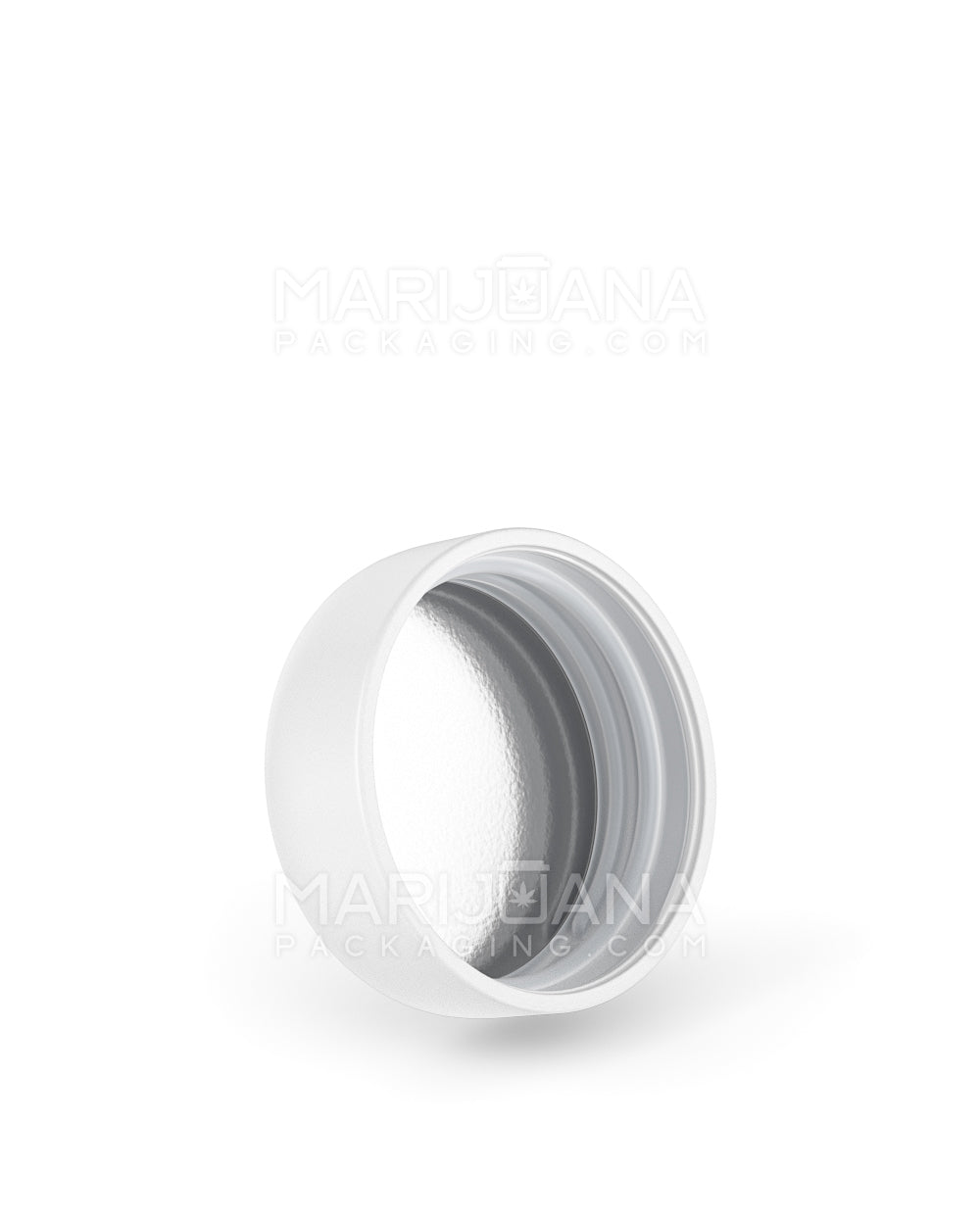 Child Resistant Dome Push Down & Turn Plastic Caps w/ Foil Liner | 38mm - Matte White | Sample - 2