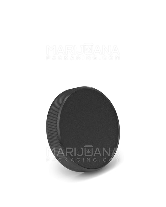 Ribbed Screw Top Flat Plastic Caps w/ Foam Liner | 53mm - Semi Gloss Black | Sample - 1