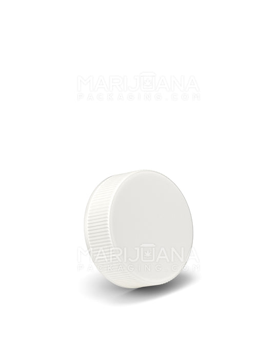 Ribbed Screw Top Flat Plastic Caps w/ Foam Liner | 28mm - Matte White | Sample - 1