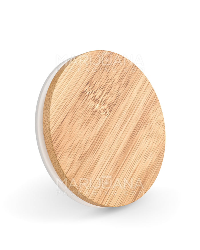 Flat Smooth Push Down Bamboo Wood Caps | 100mm - Wood Print - 50 Count Image