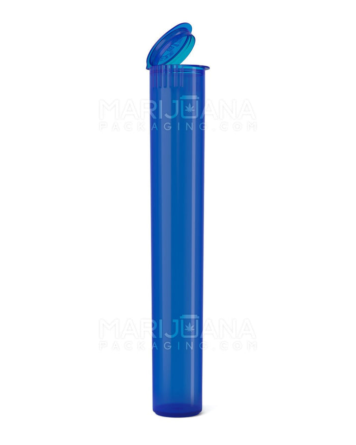 Child Resistant King Size Pop Top Translucent Plastic Pre-Roll Tubes | 116mm - Blue | Sample Image