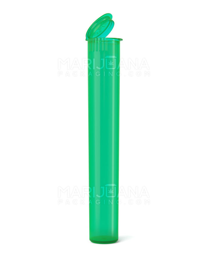 Child Resistant King Size Pop Top Translucent Plastic Pre-Roll Tubes | 116mm - Green | Sample Image