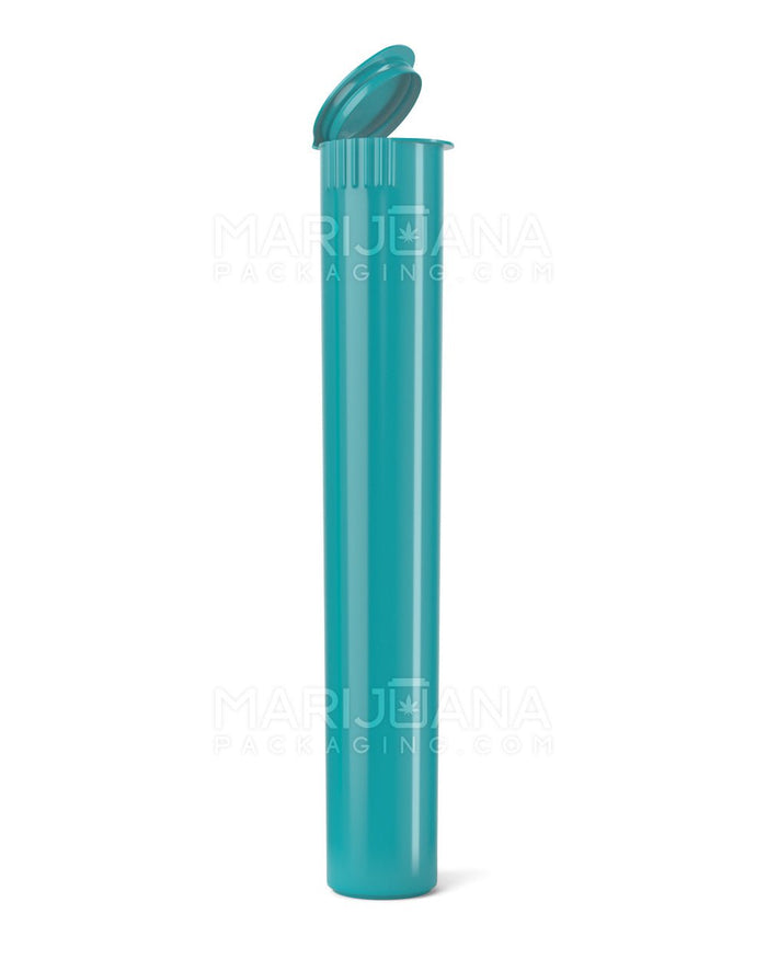 Child Resistant King Size Pop Top Opaque Plastic Pre-Roll Tubes | 116mm - Teal | Sample Image