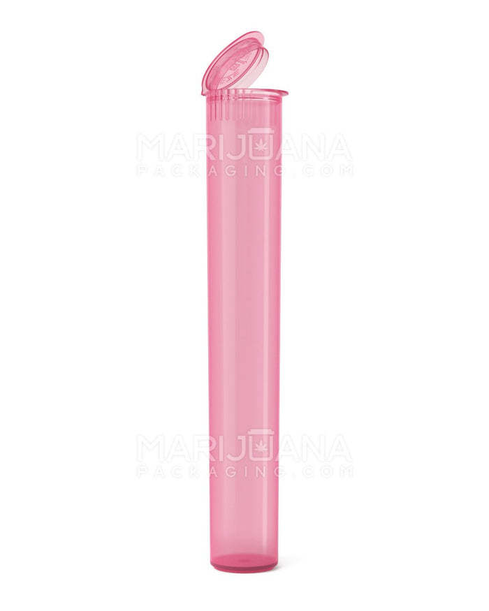 Child Resistant King Size Pop Top Translucent Plastic Pre-Roll Tubes | 116mm - Pink | Sample Image