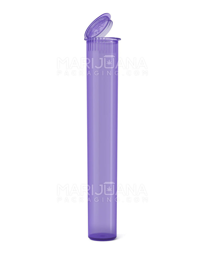 Child Resistant King Size Pop Top Translucent Plastic Pre-Roll Tubes | 116mm - Purple | Sample Image