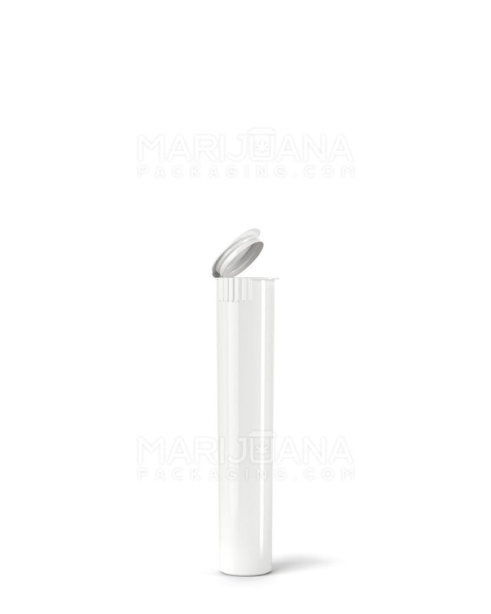 Child Resistant Pop Top Opaque Plastic Pre-Roll Tubes | 70mm - White | Sample Image