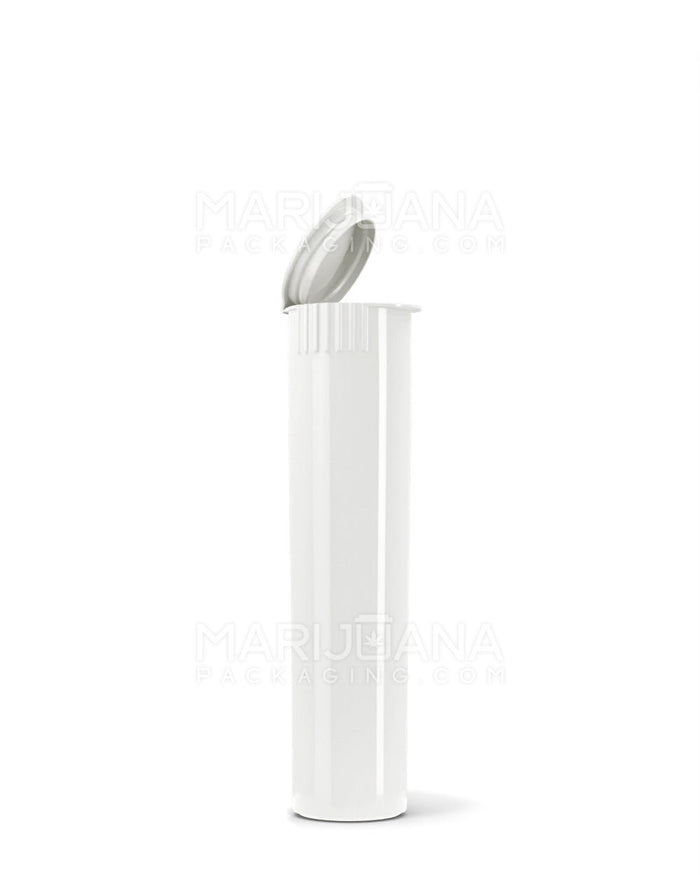 Child Resistant Pop Top Opaque Plastic Pre-Roll Tubes | 80mm - White | Sample Image