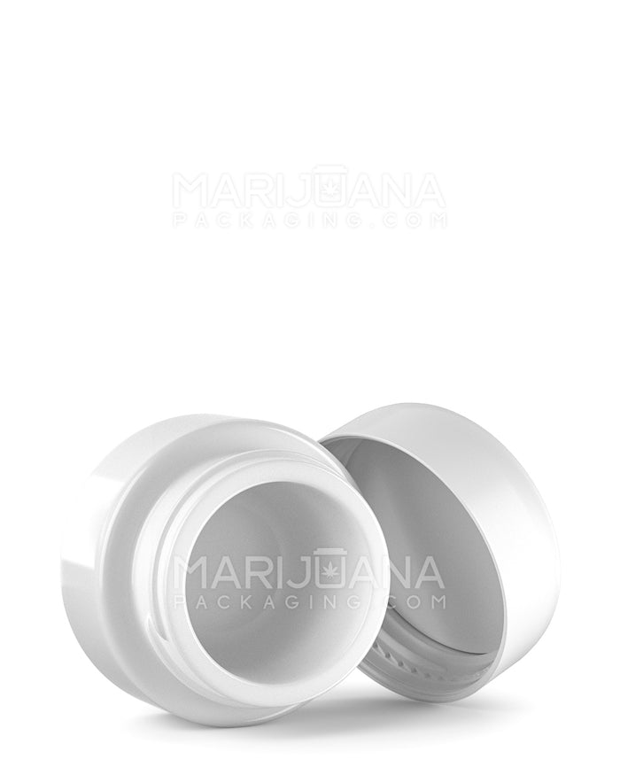 Child Resistant Glossy White Glass Concentrate Containers w/ Cap | 32mm - 9mL | Sample Image