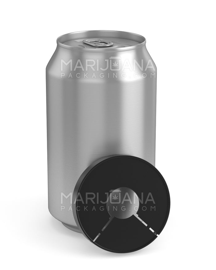 Child Resistant & Tamper Evident | Snap On Plastic Caps for Beverage Can | 53mm - Matte Black - 1000 Count Image