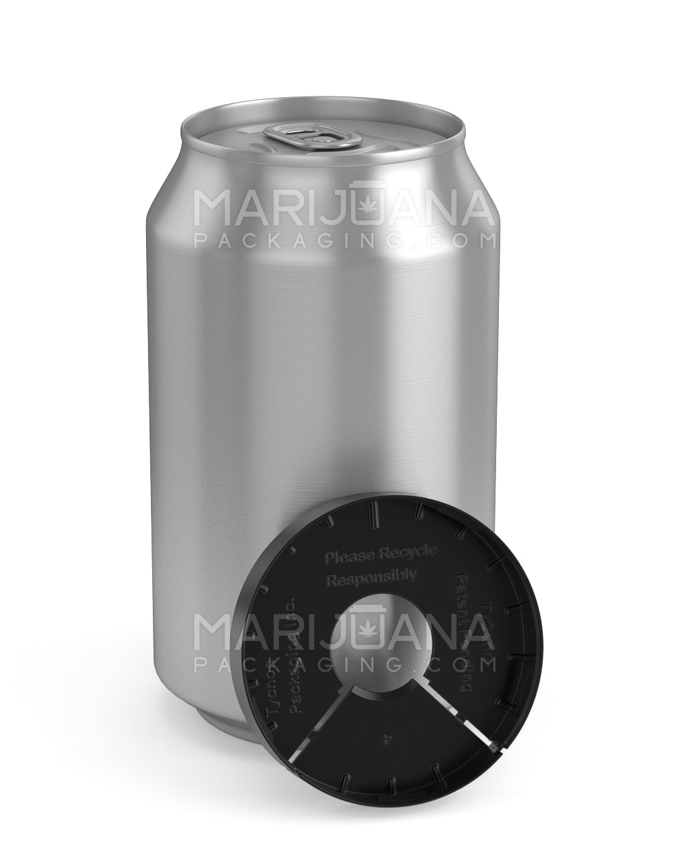 Child Resistant & Tamper Evident | Snap On Plastic Caps for Beverage Can | 53mm - Matte Black - 1000 Count - 8