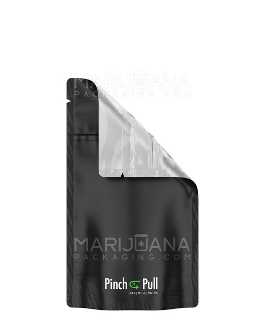 Child Resistant & Tamper Evident Pinch N Pull Matte Black Vista Mylar Bags | 4in x 7in - 7g | Sample