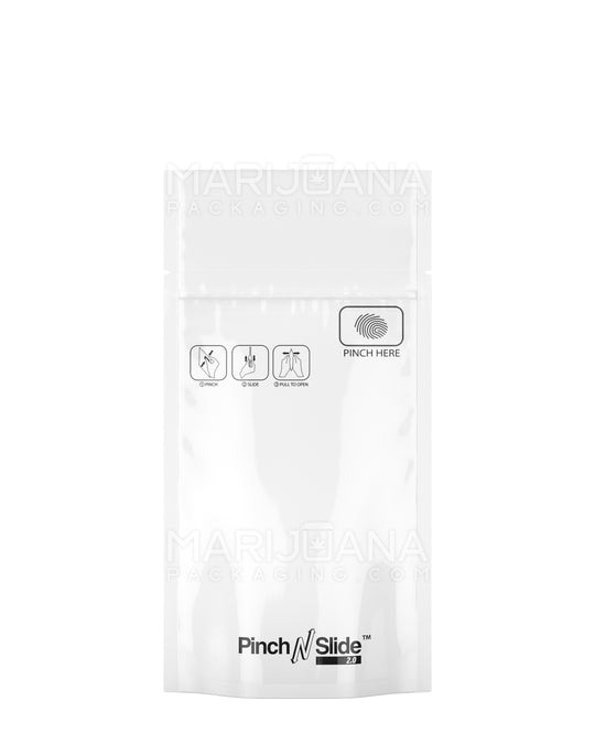 Child Resistant & Tamper Evident | Pinch N Slide 2.0 White Mylar Bags | 3.5in x 5in - 3.5g - 250 Count - 1