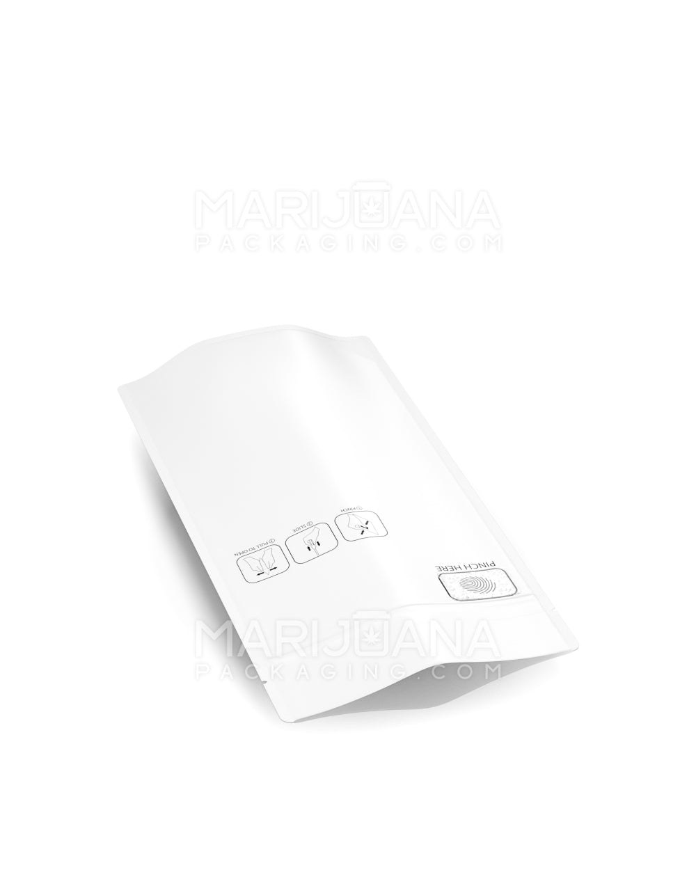 Child Resistant & Tamper Evident | Pinch N Slide 3.0 Matte White Vista Mylar Bags | 4in x 7.4in - 7g - 250 Count - 5