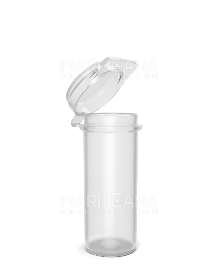 Hinged Lid Pop Top Plastic Seed Container Vial | 9 Dram - Clear - 600 Count Image