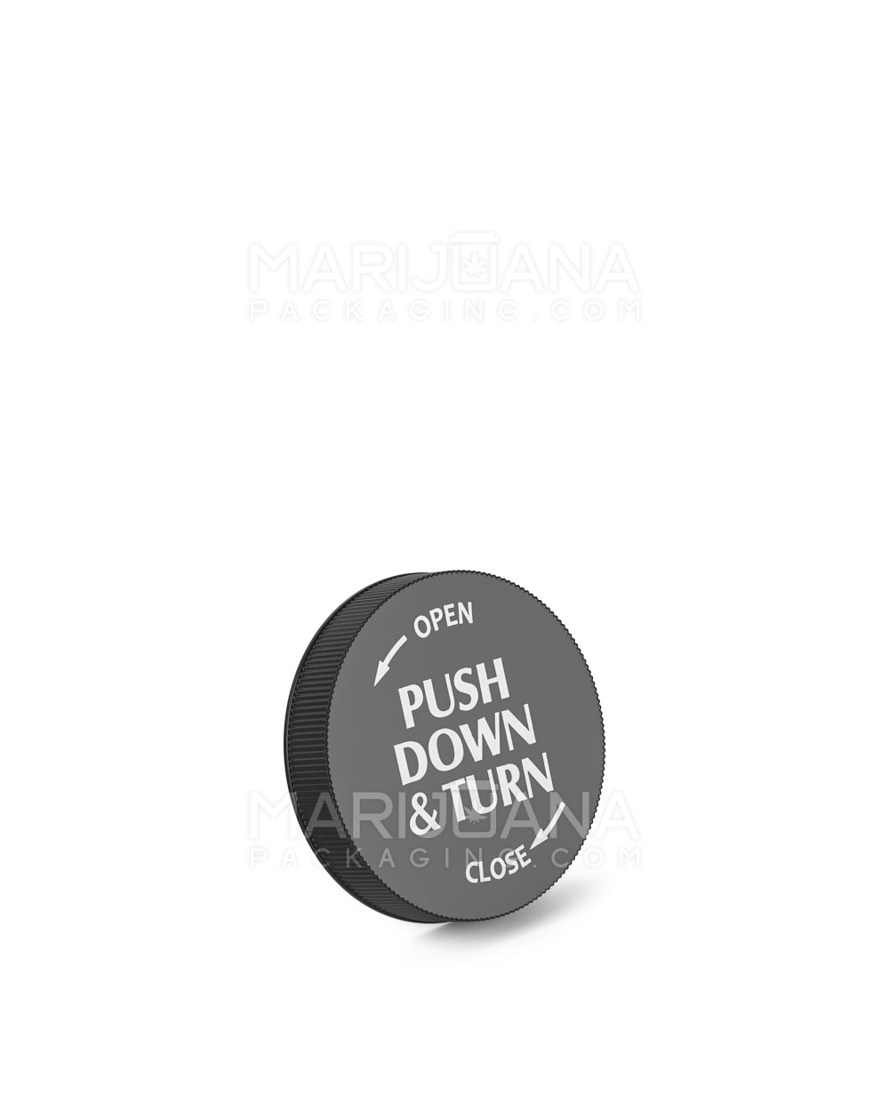 Child Resistant | Opaque Black Push Down & Turn Cap Vial | 20dr - 3.5g - 210 Count - 10