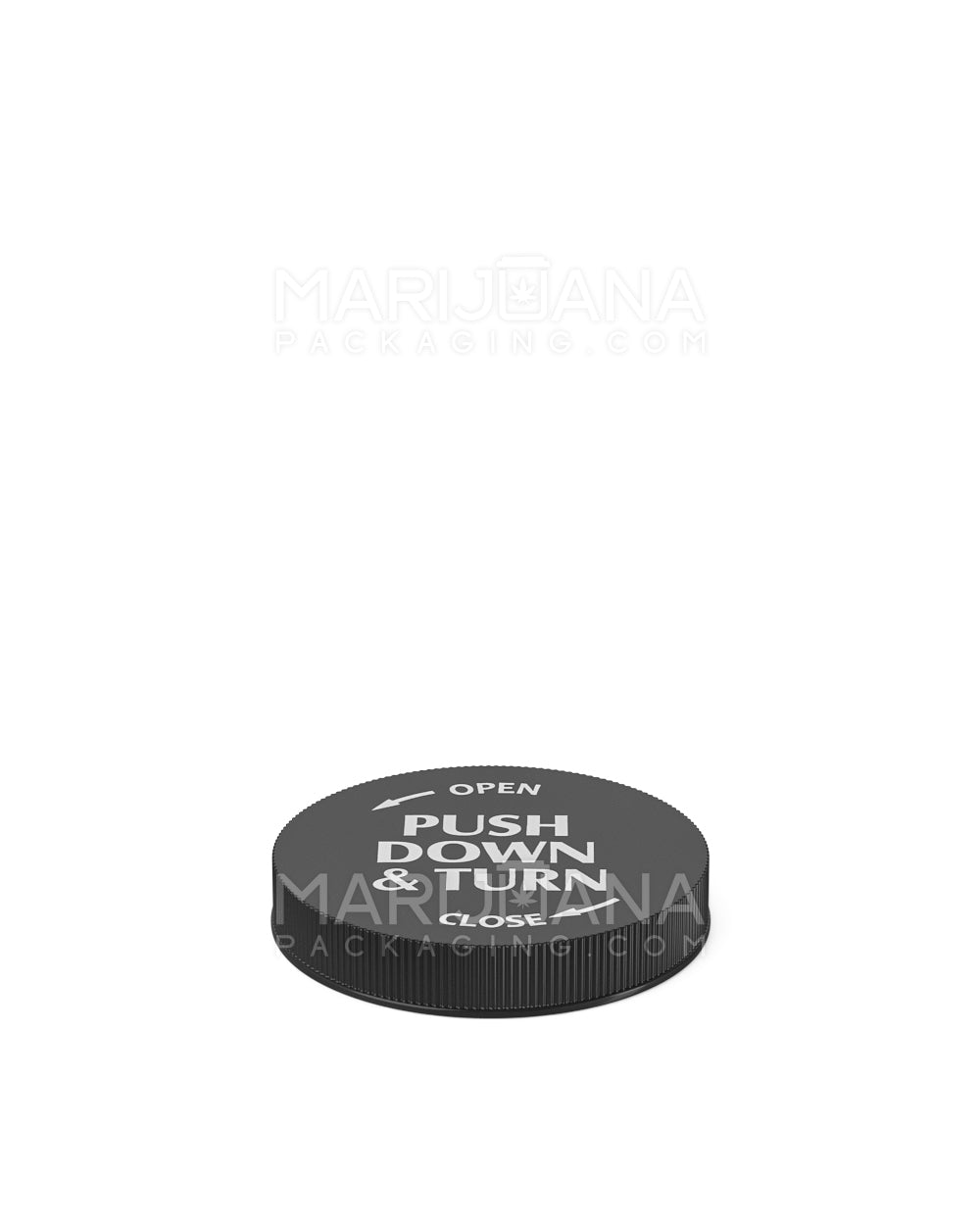 Child Resistant | Opaque Black Push Down & Turn Cap Vial | 40dr - 10g - 135 Count - 12