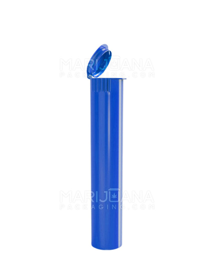 Child Resistant Pop Top Opaque Plastic Pre-Roll Tubes | 98mm - Blue | Sample Image