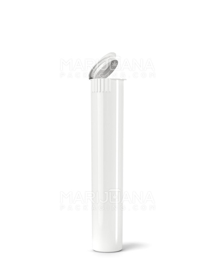 Child Resistant Pop Top Opaque Plastic Pre-Roll Tubes | 95mm - White | Sample Image