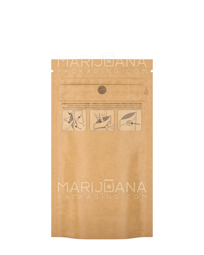 Child Resistant & Tamper Evident DymaPak Matte Kraft Paper Mylar Bag | 4in x 7in - 7g | Sample Image