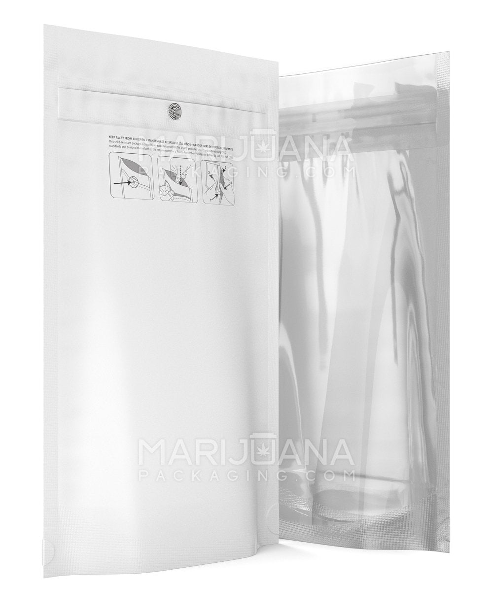 Child Resistant & Tamper Evident DymaPak Vista White Mylar Bag | 6in x 9.8in - 28g | Sample - 2