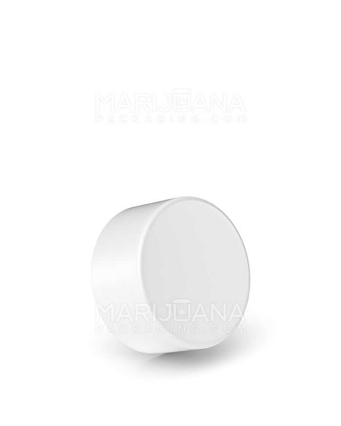 Child Resistant Smooth Push Down & Turn Plastic Caps w/ Foil Liner | 28mm - Matte White | Sample Image